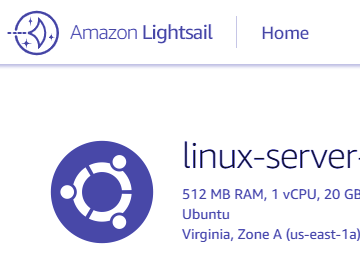 Ubuntu logo from instances page on Amazon Lightsail account